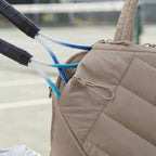 Tennis Bag Quilted Water-Repellent Padded Racket & Shoe Pocket