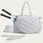 Tennis Bag Quilted Water-Repellent Padded Racket & Shoe Pocket