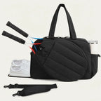 Tennis Bag Quilted Water-Repellent Padded Racket & Shoe Pocket