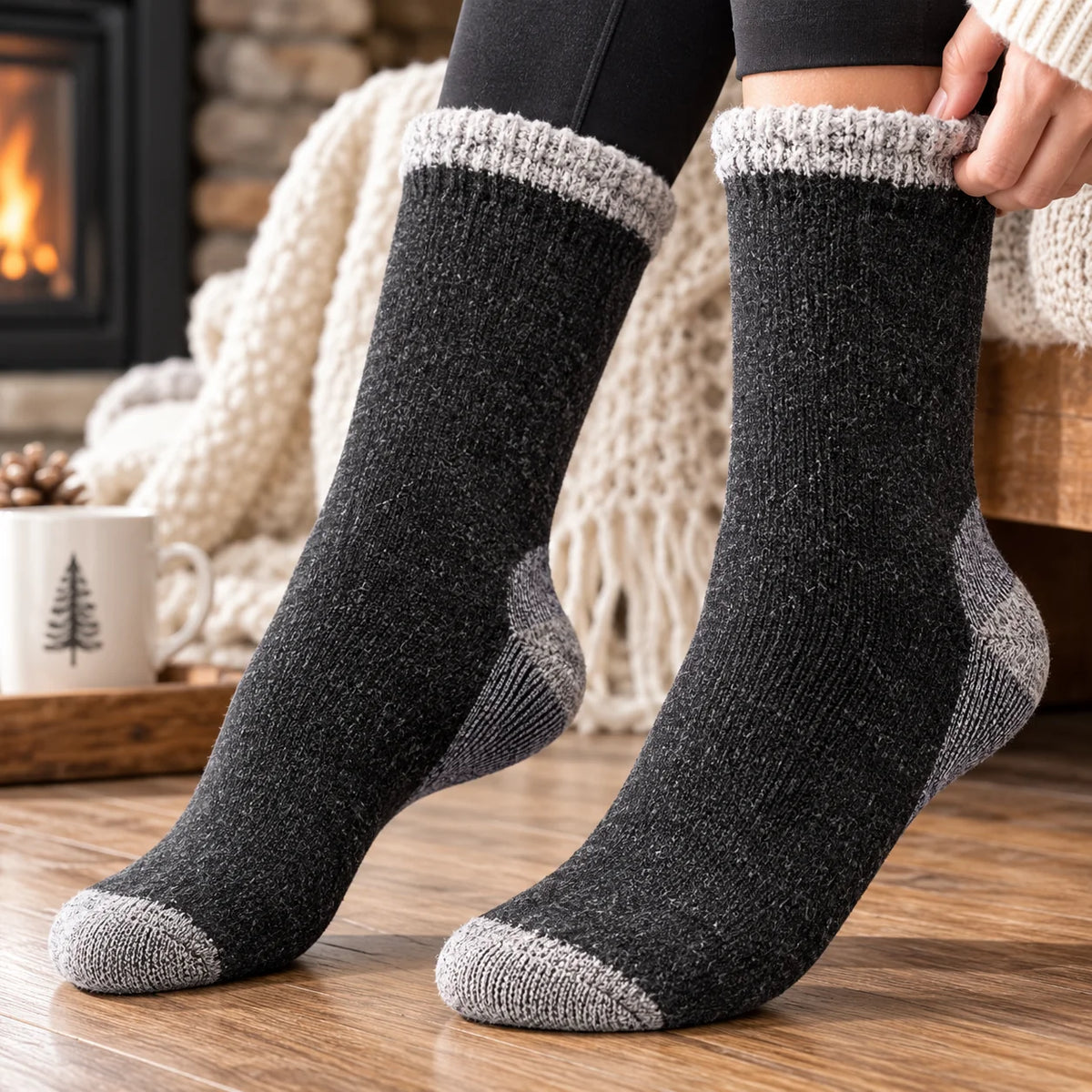 Thermal Socks Merino Wool Terry Lined Set of 3