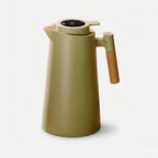 Thermos Flask Double-Walled Stainless Steel Leak-Proof Lid Wooden Handle