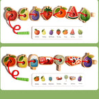 Threading Toy Caterpillar Wooden Large Beads