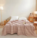 Throw Blanket 100% Cotton Breathable Waffle Weave All-Season