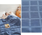 Throw Blanket 100% Cotton Breathable Waffle Weave All-Season