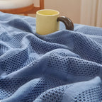 Throw Blanket 100% Cotton Breathable Waffle Weave All-Season