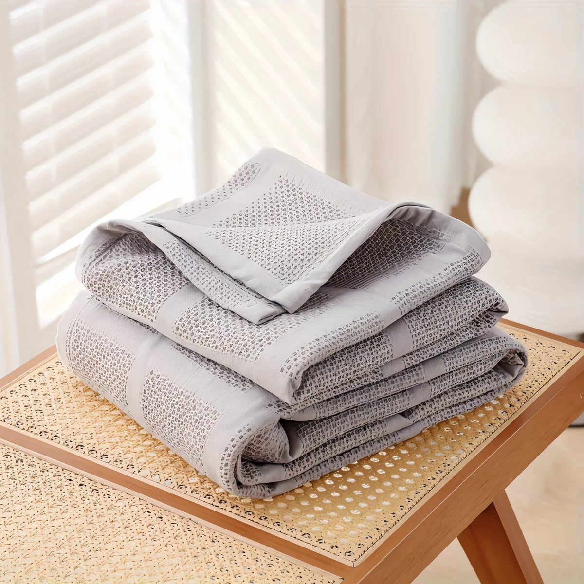 Throw Blanket 100% Cotton Breathable Waffle Weave All-Season