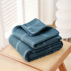 Throw Blanket 100% Cotton Breathable Waffle Weave All-Season