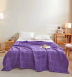Throw Blanket 100% Cotton Breathable Waffle Weave All-Season
