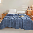 Throw Blanket 100% Cotton Breathable Waffle Weave All-Season