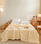 Throw Blanket 100% Cotton Breathable Waffle Weave All-Season