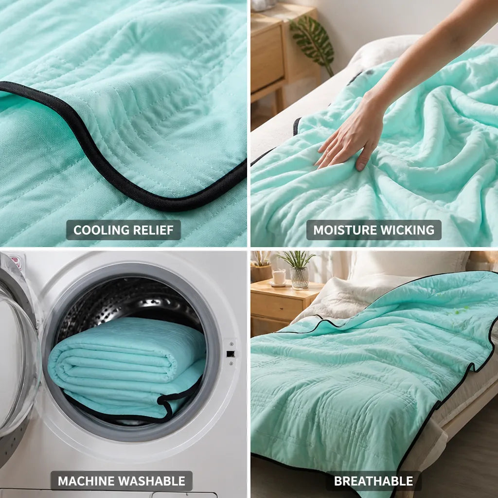 Throw Blanket Cooling Moisture-Wicking Hypoallergenic Polyester