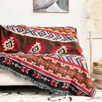 Throw Blanket Geometric Jacquard Reversible Machine Washable