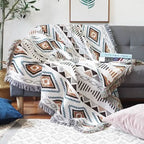 Throw Blanket Geometric Jacquard Reversible Machine Washable