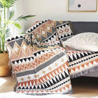 Throw Blanket Geometric Jacquard Reversible Machine Washable