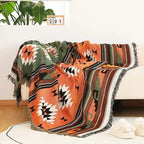 Throw Blanket Geometric Jacquard Reversible Machine Washable