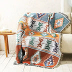 Throw Blanket Geometric Jacquard Reversible Machine Washable