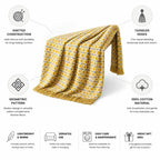 Throw Blanket Knitted Cotton Tassels