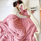 Throw Blanket Lambswool Reversible Machine Washable & Water-Repellent