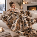 Throw Blanket Luxurious Faux Fur Polyester Backing