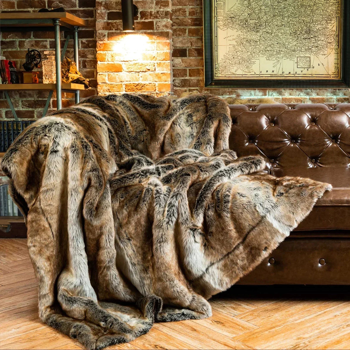 Throw Blanket Luxurious Faux Fur Polyester Backing