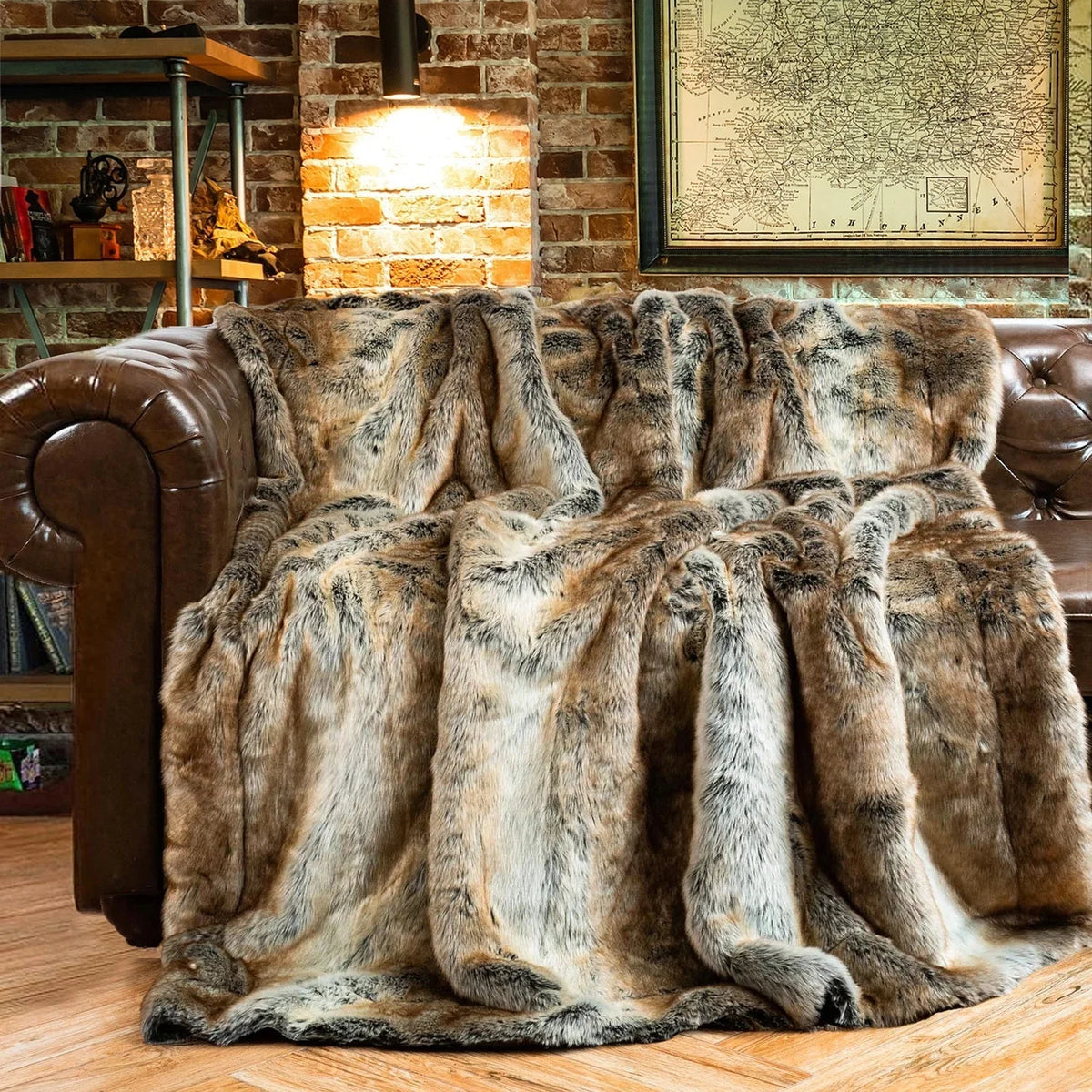 Throw Blanket Luxurious Faux Fur Polyester Backing