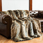 Throw Blanket Luxurious Faux Fur Polyester Backing