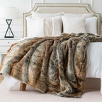 Throw Blanket Luxurious Faux Fur Polyester Backing