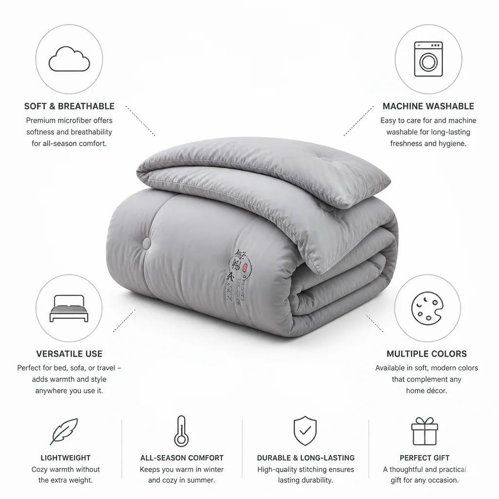 Throw Blanket Oversized Soft Microfiber Machine Washable