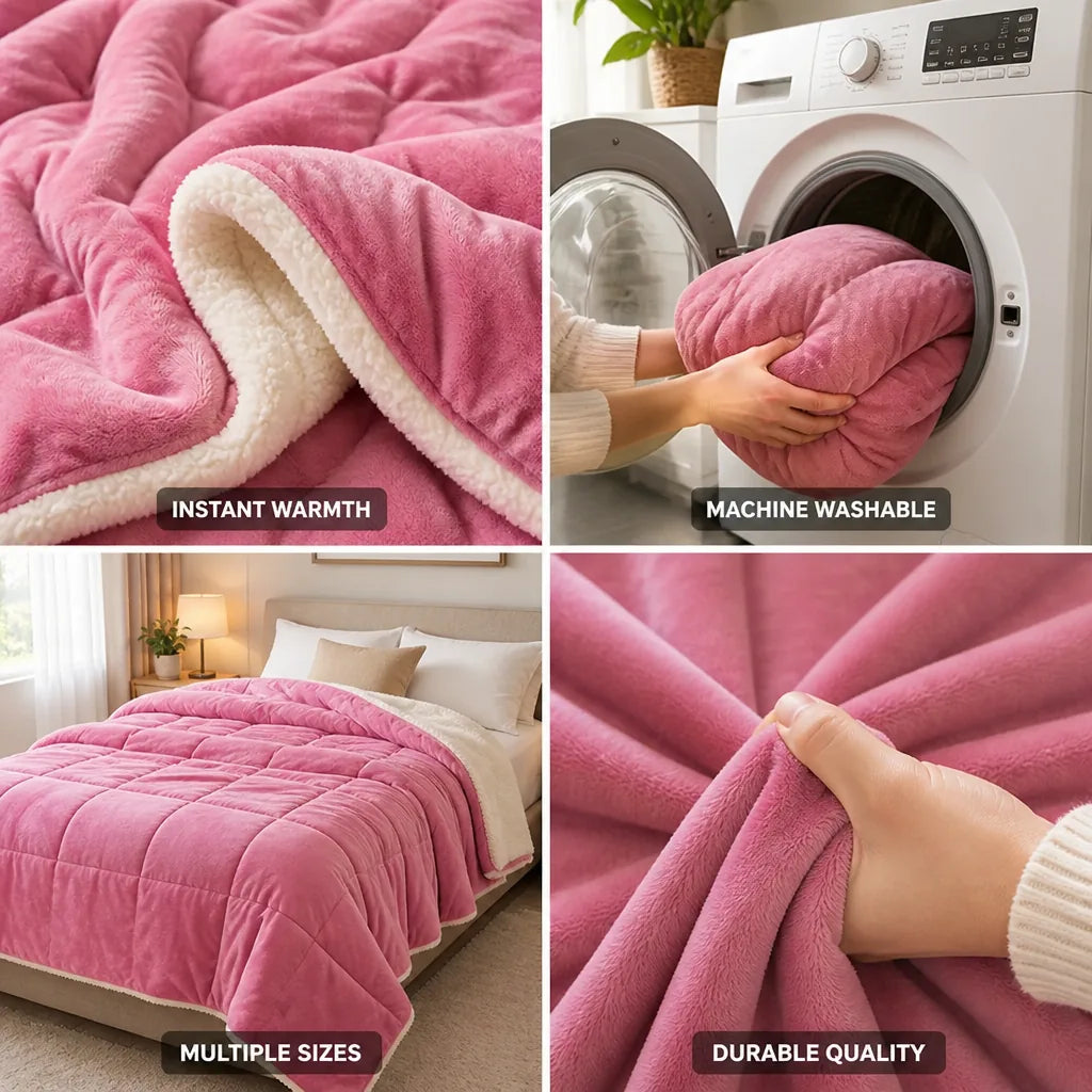 Throw Blanket Plush Flannel Fleece Machine Washable