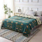 Throw Blanket Reversible 100% Cotton Four-Layer