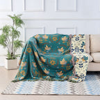 Throw Blanket Reversible 100% Cotton Four-Layer