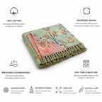 Throw Blanket Reversible Cotton Jacquard Tassels