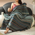Throw Blanket Soft Zigzag Pattern Machine Washable