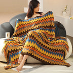 Throw Blanket Soft Zigzag Pattern Machine Washable