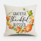 Throw Pillow Cover Autumn Pumpkin Cotton Machine Washable