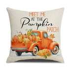 Throw Pillow Cover Autumn Pumpkin Cotton Machine Washable