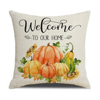 Throw Pillow Cover Autumn Pumpkin Cotton Machine Washable