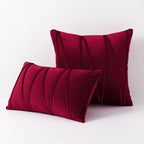 Throw Pillow Geometric Pleated Velour Removable Washable Cover