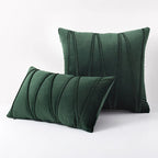 Throw Pillow Geometric Pleated Velour Removable Washable Cover