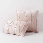 Throw Pillow Geometric Pleated Velour Removable Washable Cover