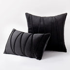 Throw Pillow Geometric Pleated Velour Removable Washable Cover