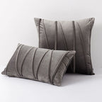 Throw Pillow Geometric Pleated Velour Removable Washable Cover
