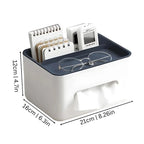 Tissue And Accessory Organizer Multiple Compartments Non-Slip Base