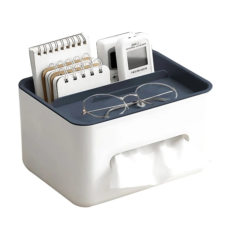 Tissue And Accessory Organizer Multiple Compartments Non-Slip Base