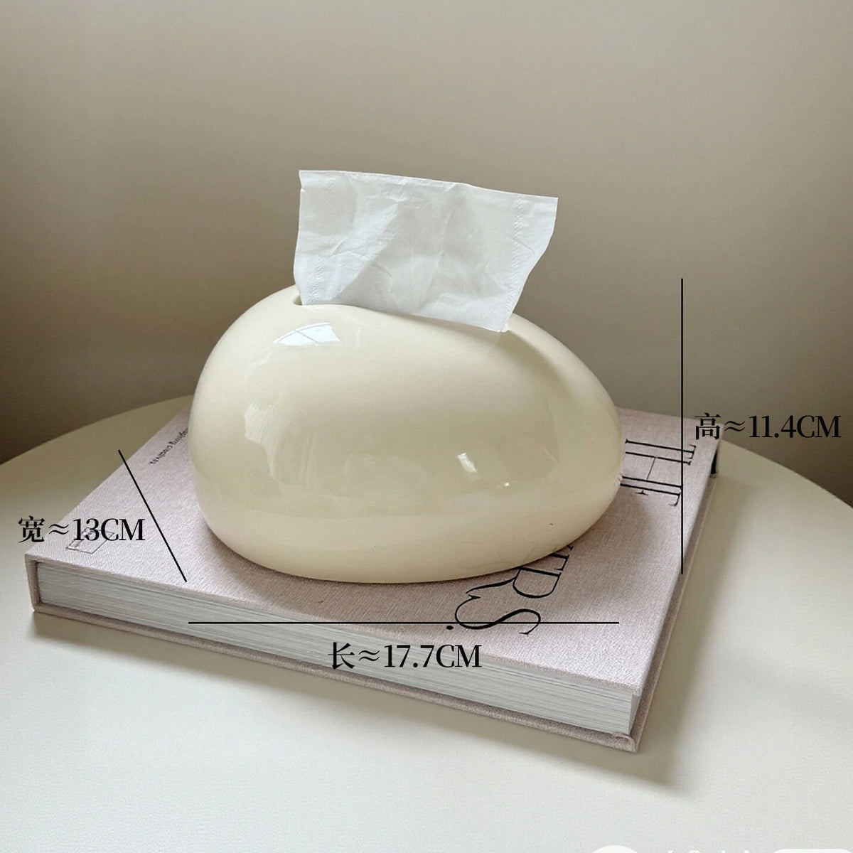 Tissue Box Holder Abstract Design Glossy Finish Fits Standard Boxes