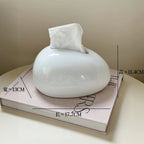 Tissue Box Holder Abstract Design Glossy Finish Fits Standard Boxes