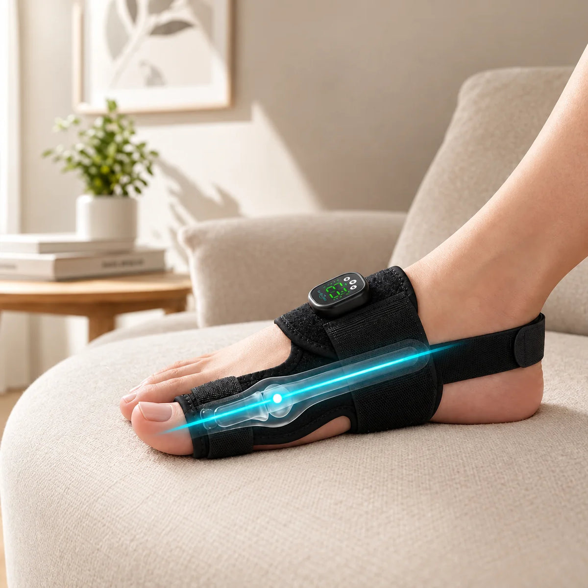 Toe Correction Bandage Rechargeable EMS Aluminum Splint & Adjustable Straps