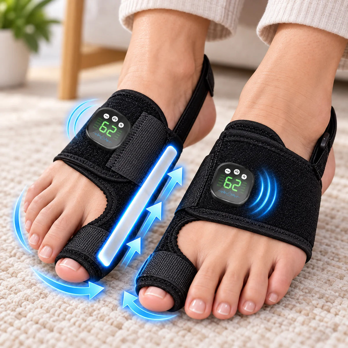 Toe Correction Bandage Rechargeable EMS Aluminum Splint & Adjustable Straps