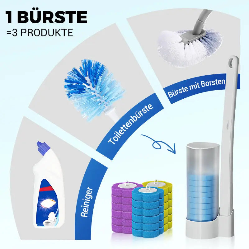 Toilet Brush & Holder Disposable Sponge Heads 18 Pack