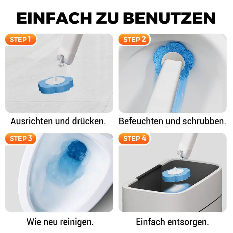 Toilet Brush & Holder Disposable Sponge Heads 18 Pack
